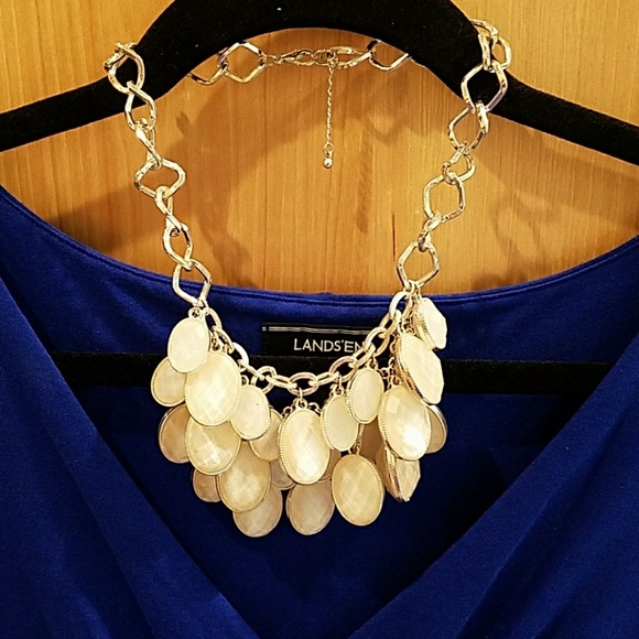 Macy's Jewelry Statement Necklace Silver And White Like New Poshmark